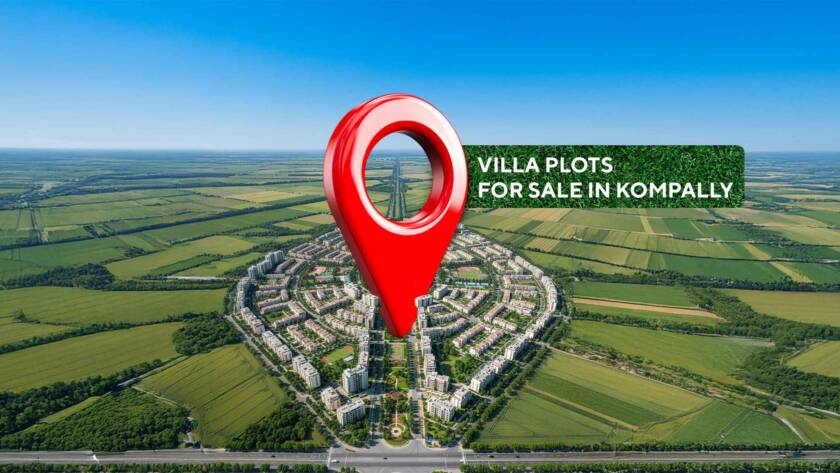 Gated community villa plots for sale in Kompally surrounded by greenery