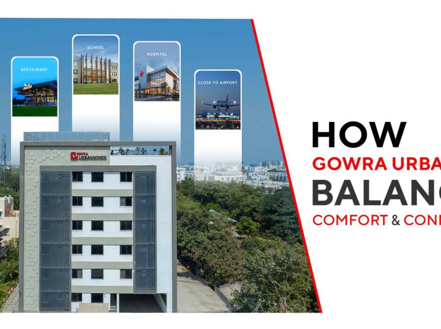 Gowra Urbanwinds apartment in Hyderabad near shopping mall, school, hospital and airport connectivity.