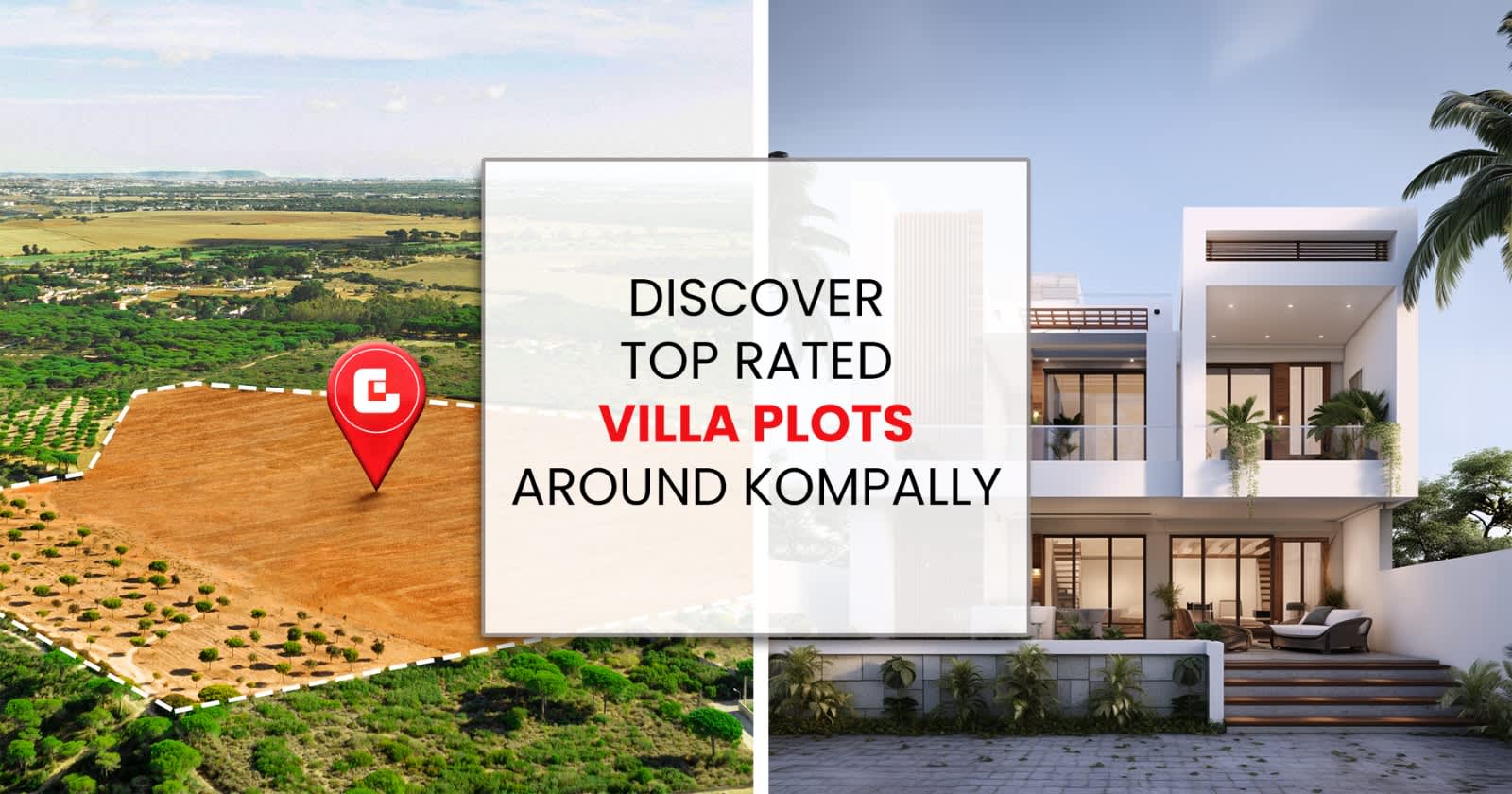 Aerial villa plots and luxury home in Kompally