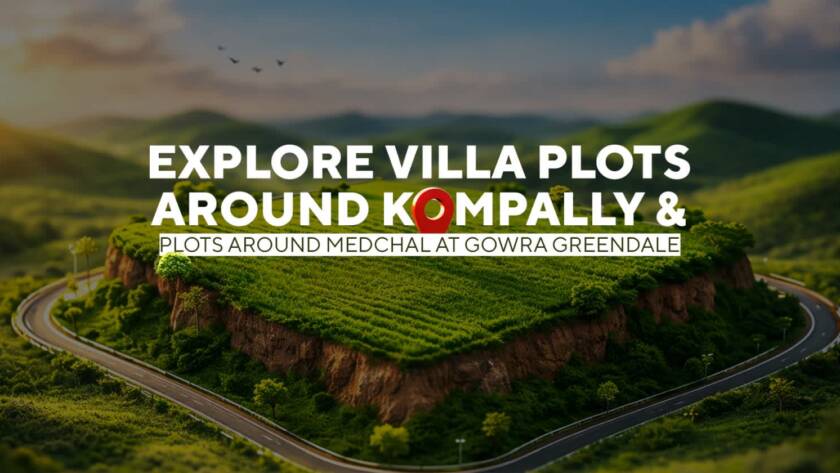 Villa plots around Kompally and Medchal with scenic landscape and road connectivity