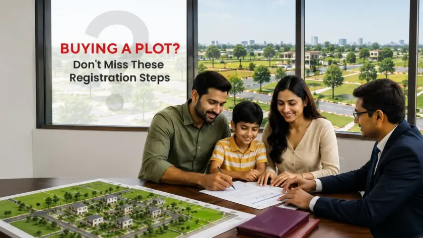 Plot registration process in Telangana explained with legal documents, property buyer, and registration office